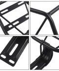 Heavy Duty Steel Rear Bike Rack For E-Bike Mounting Holes 24.5 Cm Adds Luggage Space To Your Steed With Secure Fit And Durable Build, black steel close-up