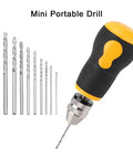 Tiny But Mighty 10 Pc Micro Mini Hand Drill Bits Set Portable Precision Bits For Wood Plastic Jewelry DIY Projects Model Making And Manual Crafting With Short Non Slip Handle For Easy One Hand Use, mini portable drill with 10 bits