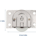 Front view of zinc alloy Cabinet Sliding Roller Wheels Zinc Alloy Sliding Door Hardware for wardrobe doors with measurements.