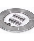 Top Shred Hosrivae 304 Stainless Steel Hose Clamp Kit With 5M Band And 10 Heads For Secure Garden Fence Pole Mounting Car Repair Heavy Duty Wire Cable Ties That Are Rust Proof And Totally Awesome stainless steel band roll with 10 clamp heads