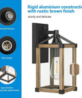 Easy Weatherproof Dusk To Dawn Outdoor Wall Light With Photocell Sensor Brown Exterior Lantern showing features and details