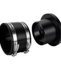 Heavy Duty Steel Port Receiver With 4 Inch Dust Collection Fitting And Rubber Couplers For Woodworking Shop Adapter, black fittings.