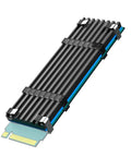 M.2 SSD Heatsink Kit With Thermal Pad For 2280 Drives Ideal For Desktop PCs And PS5 Consoles Including PS5 Slim Aluminum 22x70x3mm Body Helps NVMe Stay Cool And Boost Longevity black finned M.2 heatsink with thermal pad