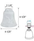 Image of Alabaster Bell Glass Shade Set for Ceiling Fans and Vanity Lights, 2-1/8 in fitter, 4.75 in diameter by 4.75 in height.
