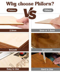 Philorn basswood sheets, 12x8 in, 1/10 in (2.5 mm) thick, unfinished, 12-pack