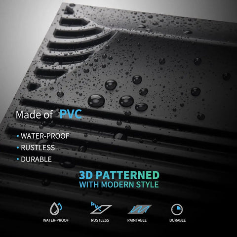 Massive 3D Diamond Pattern PVC Wall Panels Black 19.7 Inch Square Pack Of 12 Tiles Real 1 Inch Raised Texture Easy Install