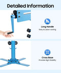 Heavy Duty Metal Bead Roller With 12 Dies Rotary Steel Bender With Stand 18 Inch Throat Depth showing handle and cross base