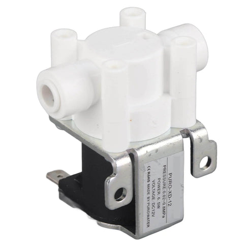 DC 12V Electric Solenoid Purifier Valve Normally Closed For Water Filtration with durable white valve body and easy connectors