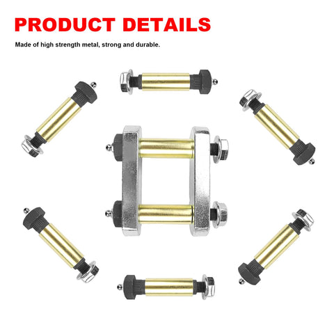 Beefed Up Heavy Duty Trailer Shackle Upgrade Kit For CRE3000 Stock And Equaflex 2.25 Inch Shackles with hardware details