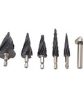 Top Notch M35 Cobalt Step Drill Bit Set With 4 Flute Pagoda Design For Stainless Steel And Hard Metal High Speed Cutting Zero Burrs And Clean Holes Every Time In Sheet Metal Projects, 5-piece set