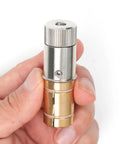 Close-up of Locking Woodworking Bench Stop Pins and Stainless Steel Expansion Dowels for Precise Hole Positioning