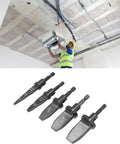 Man using Heavy Duty Copper Pipe Expander Set With Hex Handle And Seven Flaring Bits For Air Conditioner Repair High Speed Steel Expansion Tool.