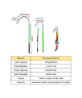 Diagram of Insulated Handle Rescue Hook For Electric Work Anti Electrocution Safety Pulling Pole 4 Meters 13 Feet Yellow