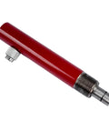 Porta Power Ram Hydraulic Jack 5 Stroke Auto Body Frame Repair 4 Ton Tool shown from the side with steel construction.