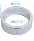 10X Bike Head Stem Spacer Aluminum Alloy Replacement Head Tube Spacer For Front Stem Fork MTB BMX Mountain Bikes 1.13 Inch Silver