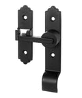 Front view of Pack Of 3 180 Degree Black Barn Door Locks And Latches With Handle for Cabinets Bathroom Closet Window Garage Security Lock Set