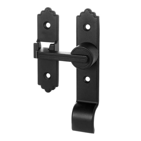 Front view of Pack Of 3 180 Degree Black Barn Door Locks And Latches With Handle for Cabinets Bathroom Closet Window Garage Security Lock Set