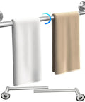 Slick Heavy Duty Towel Bar For Modern Bathroom With Premium Grade Brushed Nickel Finish Two Piece Split Wall Mount Rack with towels