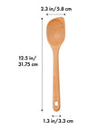 Wooden Corner Spoon And Scraper For Nonstick Cookware Beechwood With Natural Oil Finish And A Big Comfy Handle Hand Wash Only