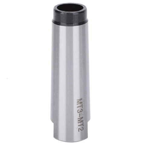 Taper drill sleeve arbor adapter MT3 to MT2, high-speed steel, silver metal tool for lathe/mill