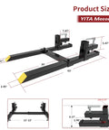 Heavy Duty 2000Lbs Clamp On Pallet Forks For Tractor Loader And Skid Steer Quick Attach With Adjustable Stabilizer Bar 43 Inch Forks diagram