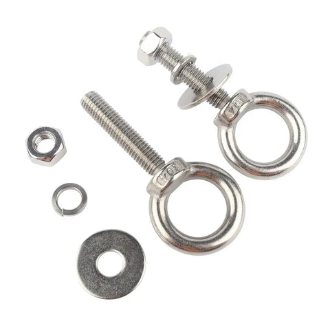 Stainless Steel Eyebolts With Nut Washers 3/8 Inch By 2 Inch M10x50mm Durable Rust Resistant Outdoor Hanging Eye Bolts 2 displayed