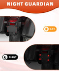 Six Pack Red Reflective Motorcycle License Plate Bolts And Nuts Kit With M5 Round Screws installed on a motorcycle at day and night