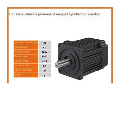 3kW 220V 380V Permanent Magnet Synchronous Motor With Compact Servo Housing HeavyDuty Design Variable Frequency Drive Ready Inverter 4 Pole 3000 RPM Stable LongLasting Industrial Motor Built For Easy PlugAndPlay Installation And Durable Performance, front view