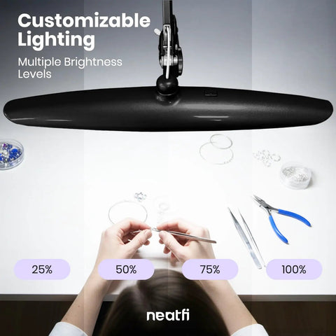 Mega Bright 2200 Lumens LED Desk Lamp With 24W Power Shadow Free Task Lighting 4 Level Dimming Over Crafting Hands