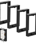 4 Pack 1/2 Inch Single Gang Outlet Box Extender For Electrical Boxes And Switches, Receptacle Extender And Outlet Extension, Slim Black Wall Saver That Keeps Outlets Flush And Neat, Gap Free