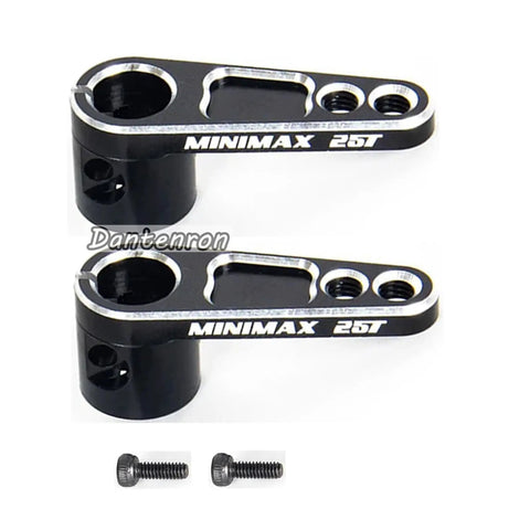 2 Pack 25T Servo Horn Aluminum Steering Arm Replacement For Futaba Savox Power HD Servos, 25 Teeth, CNC Machined