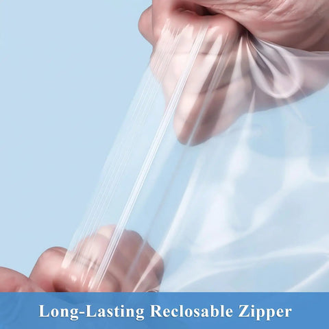 Beefy Storage Solutions Featuring Eighty Count Extra Large Reclosable Plastic Bags Measuring 16 X 18 Inches With Crisp Clear Air Tight Zip Lock Seal For Food Clothes And Travel Gear