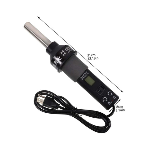 110V LCD Display Soldering Station And Portable Hot Air Gun For Desoldering Adjustable Temperature Kit, black handle and cord