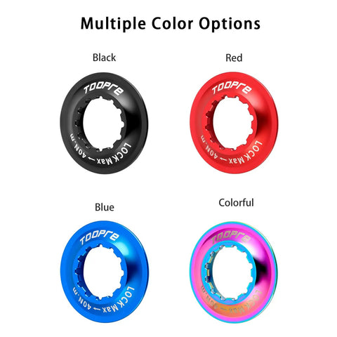 Centerlock Rotor Lockring For Disc Brakes Internal Spline CNC Aluminum Built Tough Lock Ring For 9mm QR And 12mm Thru Axle Hubs Compatible With Shimano RT81 RT64 Centerlock Rotors Black in multiple colors