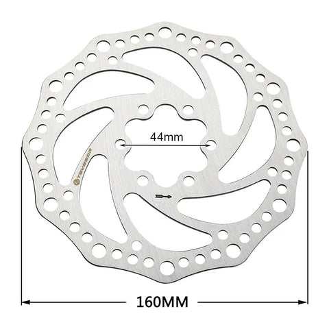 Six Bolt 160mm Bike Disc Brake Rotor For Road MTB BMX Built Tough With 1.9mm Thick 122g Each Silver Finished