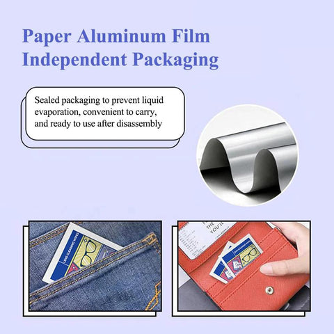 Front view of pre-moistened lens cleaning wipes for glasses and screens; multicolor, quick-dry, scratch-free.