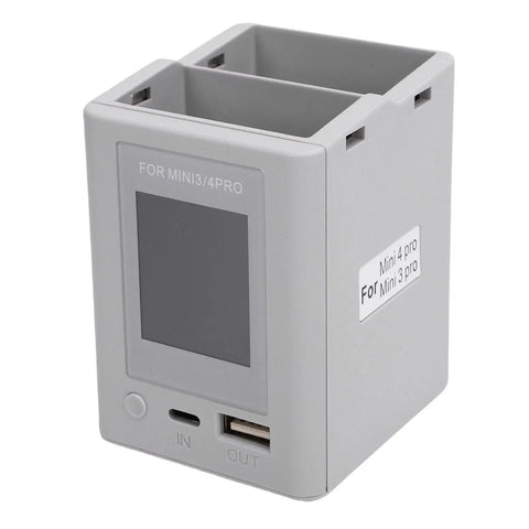 PD 45W Dual Battery Drone Charger With Two Way Charging Station Smart Digital Display for 3 3 Pro 4 Pro drones, front view.