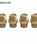 Heavy Duty Set Of Four Brass Drain Screws For Air Compressor Tanks And Compact Pumps Built Like A Tank With No Sweat Swapping Foolproof Threads Super Reliable Water Flush Drain Valve Kit - close-up view of brass drain screws