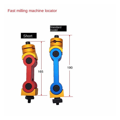 Adjustable Cnc Mill Workpiece Stop Positioner Locator Tool Precision Machining Jig in red and blue colors.