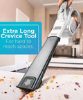 Handheld Cordless Car Vacuum Portable with Extra Long Crevice Tool cleaning crumbs on sofa