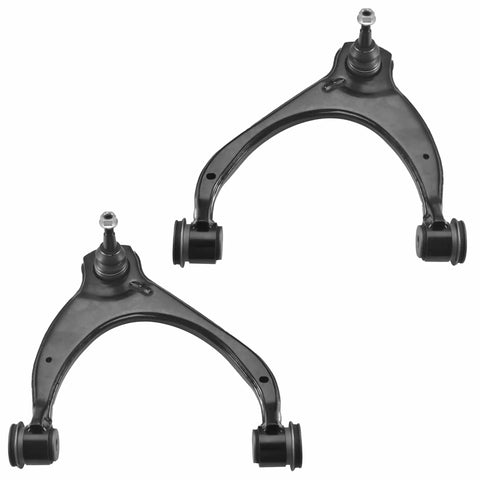 Upper control arms from All In One Front Suspension Kit With 12 Pieces Including Upper Control Arms Lower Ball Joints Outer And Inner Tie Rod Ends Sway Bar End Links And Rack Boots Direct Fit For 2015 2020 Cadillac Escalade Suburban Tahoe Silverado Sierra 1500