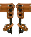 Beefed Up Heavy Duty Tree Climbing Spikes Set 1 Pair Alloy Steel Climbing Spurs with leather straps for rugged outdoor jobs