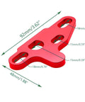 Red Two Piece Oil Pump Alignment Tool Kit, Billet Aluminum Guide for Gen V LT1 LT4 LT5 Engines with dimensions.