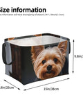 Hella Badass Waterproof Oxford Fabric Rectangle Storage Basket With Sturdy Cross Top Handles For Household Decluttering And Bedroom Shelving Projects Daily, 15x9.8 inches with dog design.