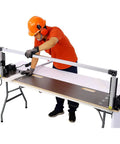 Worker using Hot Wire Cutter With Large Table For Foam And Styrofoam 450 C Thermocut Nichrom Heating Wire 200W 36V Cutter