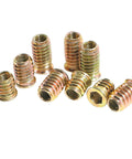 Built To Last Durable Threaded Insert Nuts For Wood With Hex Drive M5x10mm Set Of 20, Zinc Plated Carbon Steel Wood Fasteners