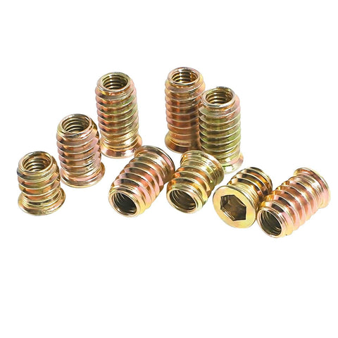 Built To Last Durable Threaded Insert Nuts For Wood With Hex Drive M5x10mm Set Of 20, Zinc Plated Carbon Steel Wood Fasteners