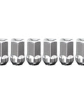 Six chrome lug nuts from Front Wheel Bearing Hubs Kit For Dodge Durango 2011 2012 2013 2014 2015 2016 2017 2018 2019 2020 And Jeep Grand Cherokee 2011 2012 2013 2014 2015 2016 2017 2018 2019 2020 2021 Includes Two Front Wheel Bearing Hubs Assemblies And Twelve Chrome Lug Nuts