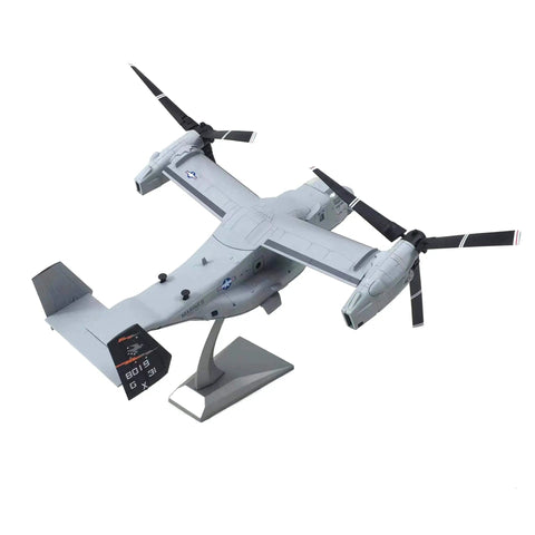 1/72 Scale V-22 Osprey Diecast Aircraft Model with Adjustable Stand, military collectible showing tiltrotor design on stand