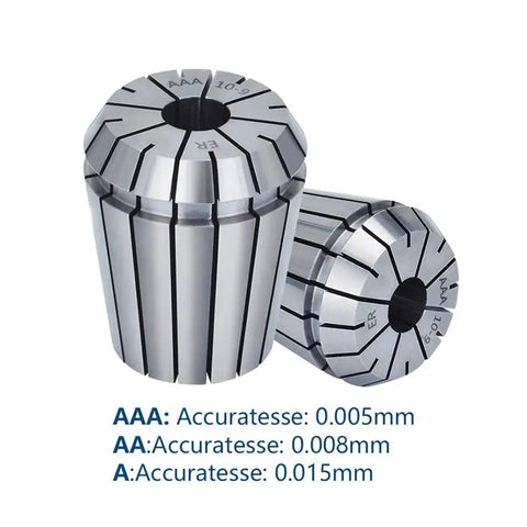 Premium ER11 Collet Chuck Set With Bit Clamping Tool Handle For 1mm To 7mm End Mills showing precision collets.